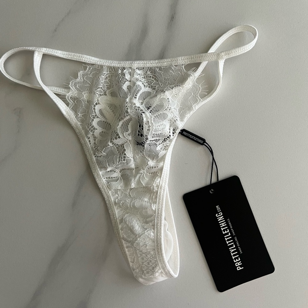 Prettylittlething White Cut Out Lace Thong